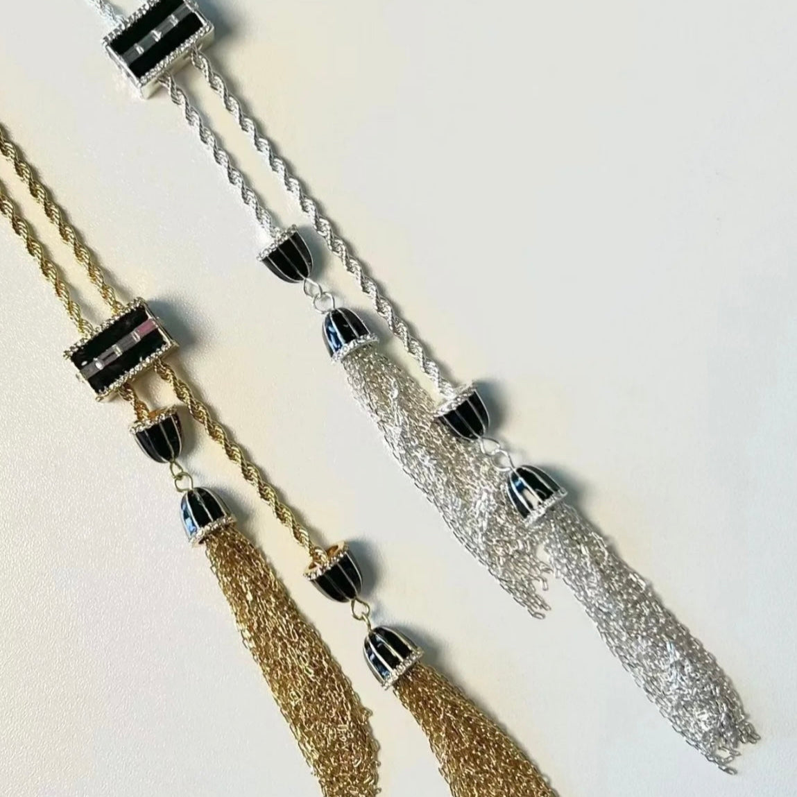 Art Deco inspired Long Tassel Bolo Necklace – Hand-Woven Braided Rope Design
