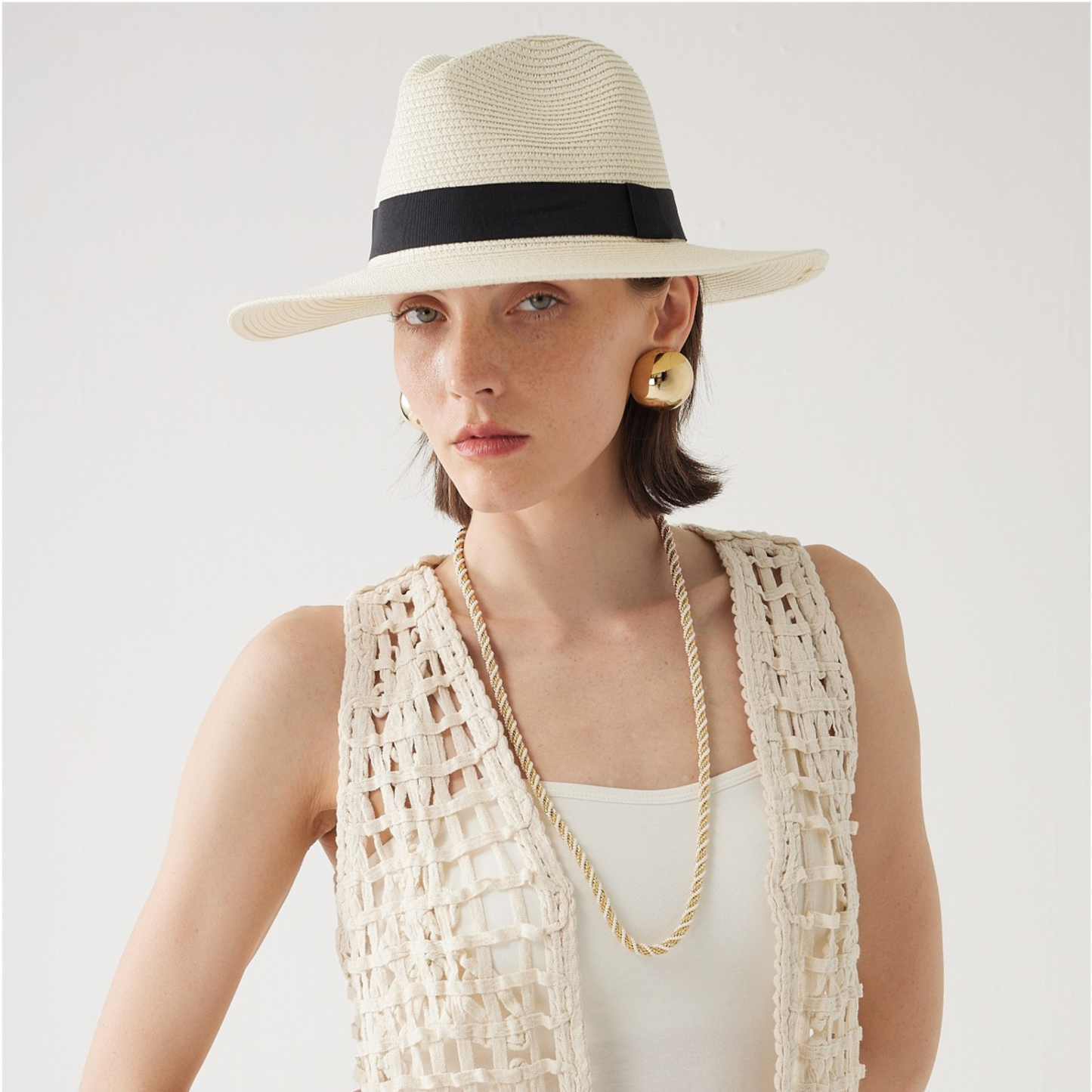 Double-Layered Interwoven Chain Necklace – 18K Yellow Gold Vermeil over Brass & Pearls