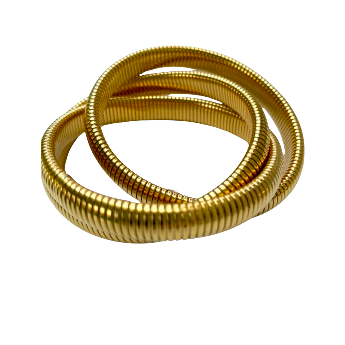 Pulsera elástica ancha de tres capas con estilo retro chic: diseño vanguardista