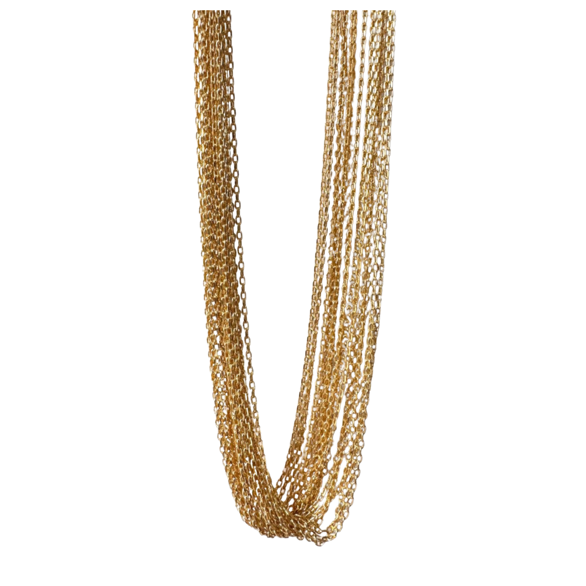 Collar dorado tejido a mano inspirado en galaxia con borlas de varias capas | Apilable | Cadena extensible ajustable de 1,9 pulgadas