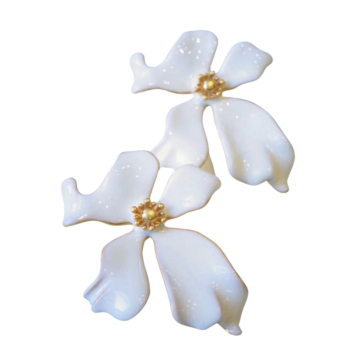 Anillo de esmalte pintado a mano de estilo moderno chino con diseño artesanal blanco