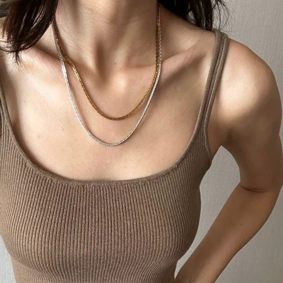 Collar Radiant Gold & Sliver - 100cm | Apilable | Serpiente | Minimalista
