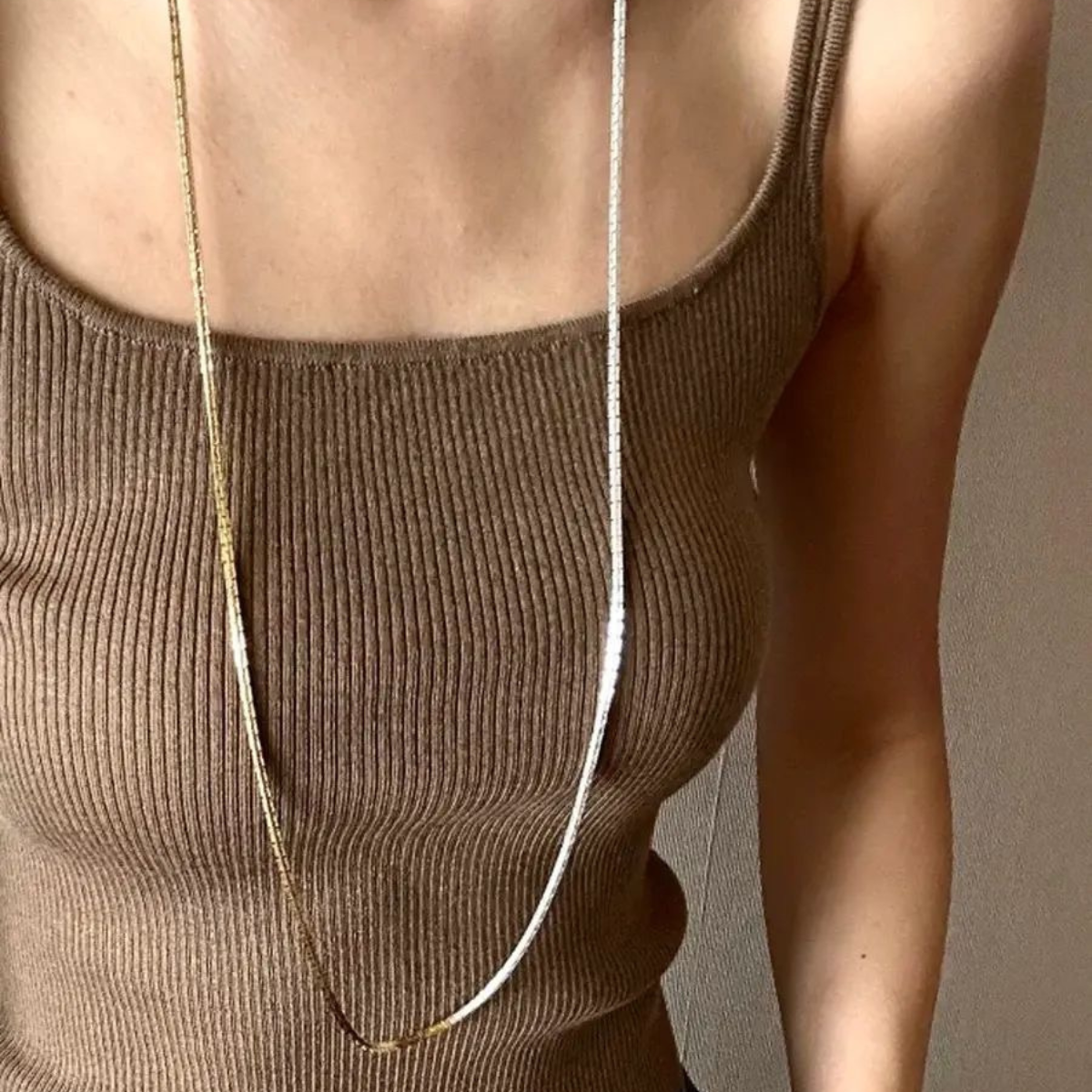 Collar Radiant Gold & Sliver - 100cm | Apilable | Serpiente | Minimalista