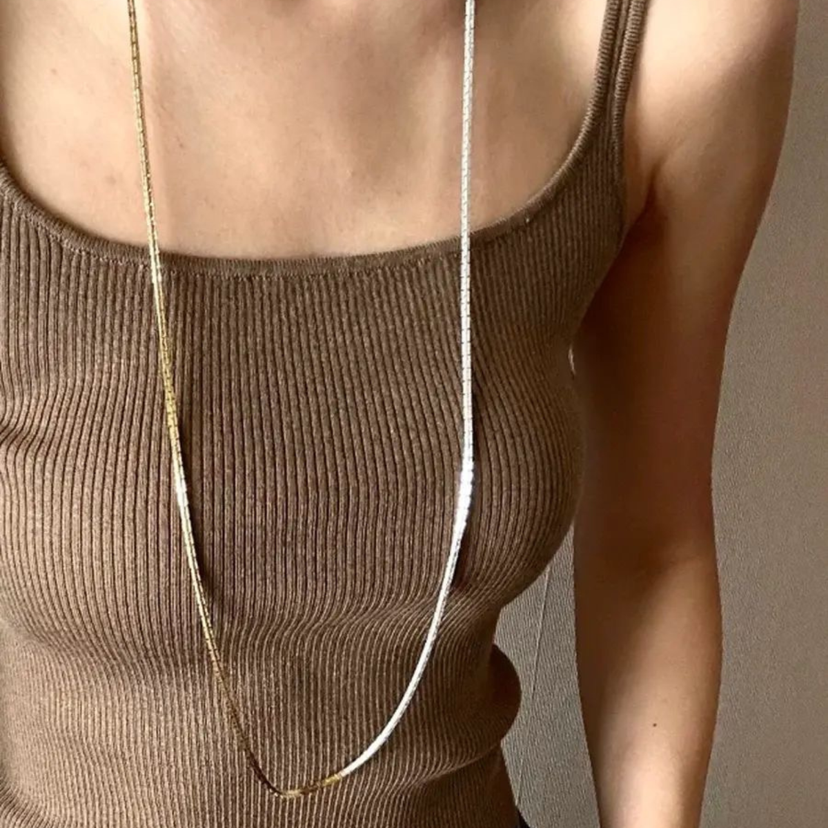 Collar Radiant Gold &amp; Sliver - 100cm | Apilable | Serpiente | Minimalista