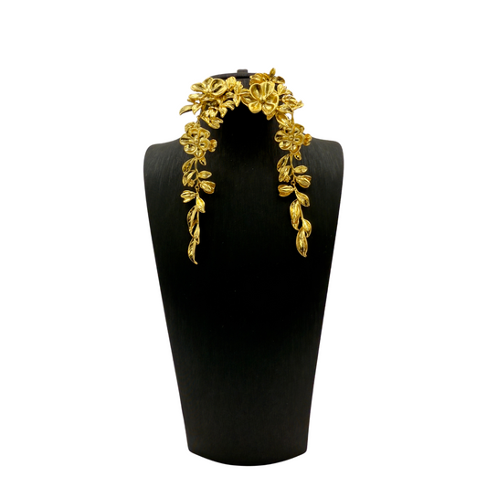 Vintage-Inspired Extra-Long Floral Statement Earrings