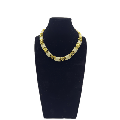 Vintage-inspired Statement Artisan Hand-Painted Enamel Collar Necklace |Stackable |Timeless Classic Revival