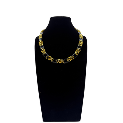 Vintage-inspired Statement Artisan Hand-Painted Enamel Collar Necklace |Stackable |Timeless Classic Revival